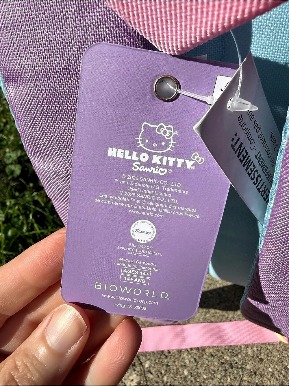 Hello Kitty BioWorld Backpack & Lunch Bag Blue & Purple NWT - Picture 3 of 4